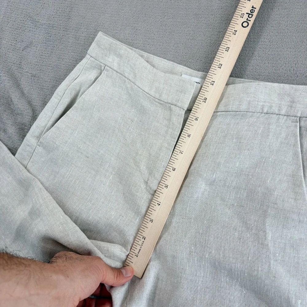 Banana Republic High Rise Slim Ankle 100% Linen Trousers 2 Minimalist NWOT $110
